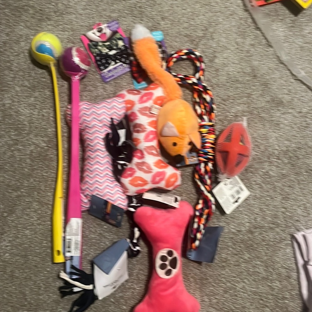 Dog toy bundle pick 2 toys and two bow ties